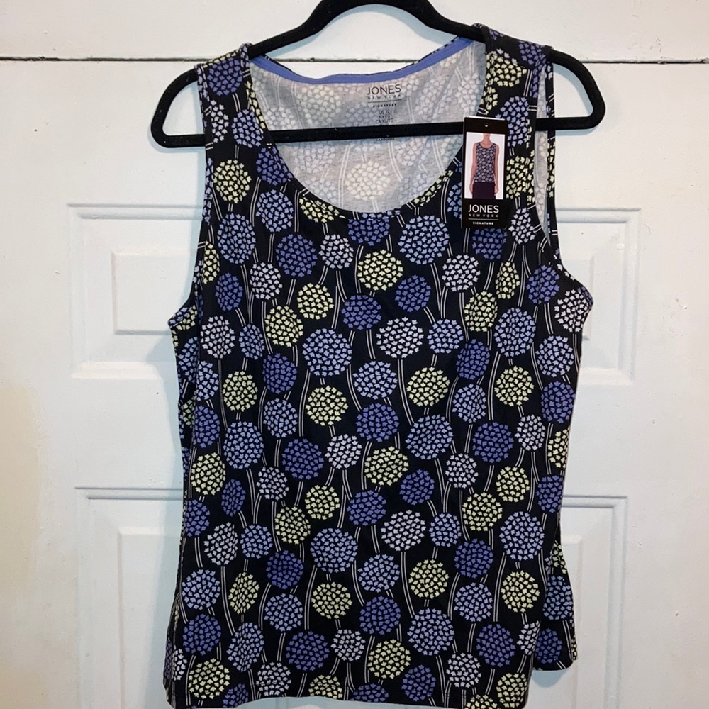 Jones New York Blue Patterned Tank Top (NWT)